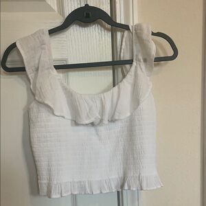 NWT American Eagle White Ruffled Women's Top M